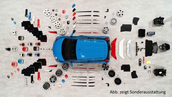 verschiedene Designelemente des Toyota Aygo auf einem Bild vereint