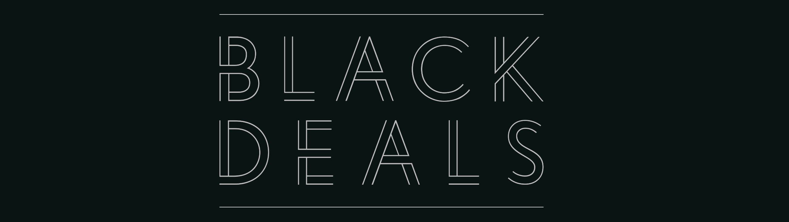 grauer Schriftzug auf grauem Hintergrund "Black Deals"